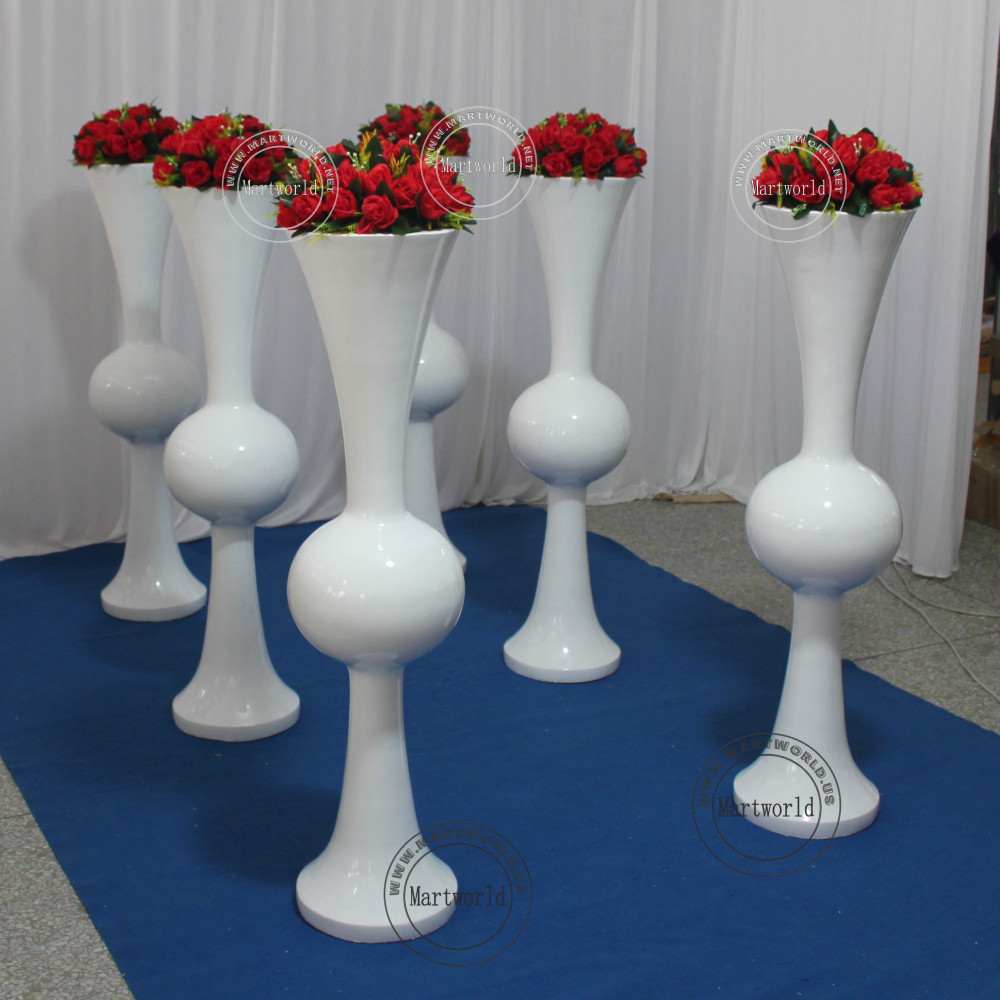 white & black  tall vase centerpiece aisle decoration Mushroom firber glass vase flower planting vase floor vase wedding event  table vase