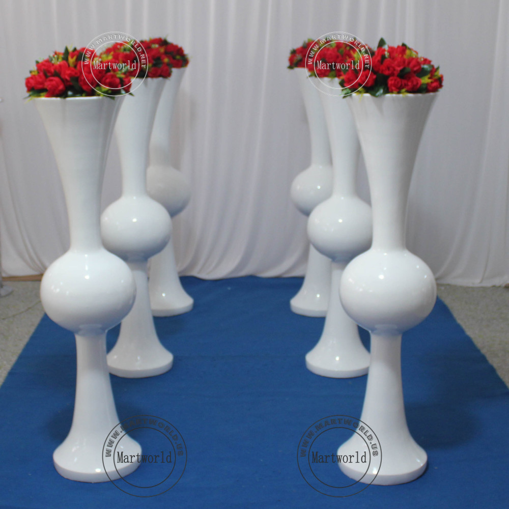 white & black  tall vase centerpiece aisle decoration Mushroom firber glass vase flower planting vase floor vase wedding event  table vase