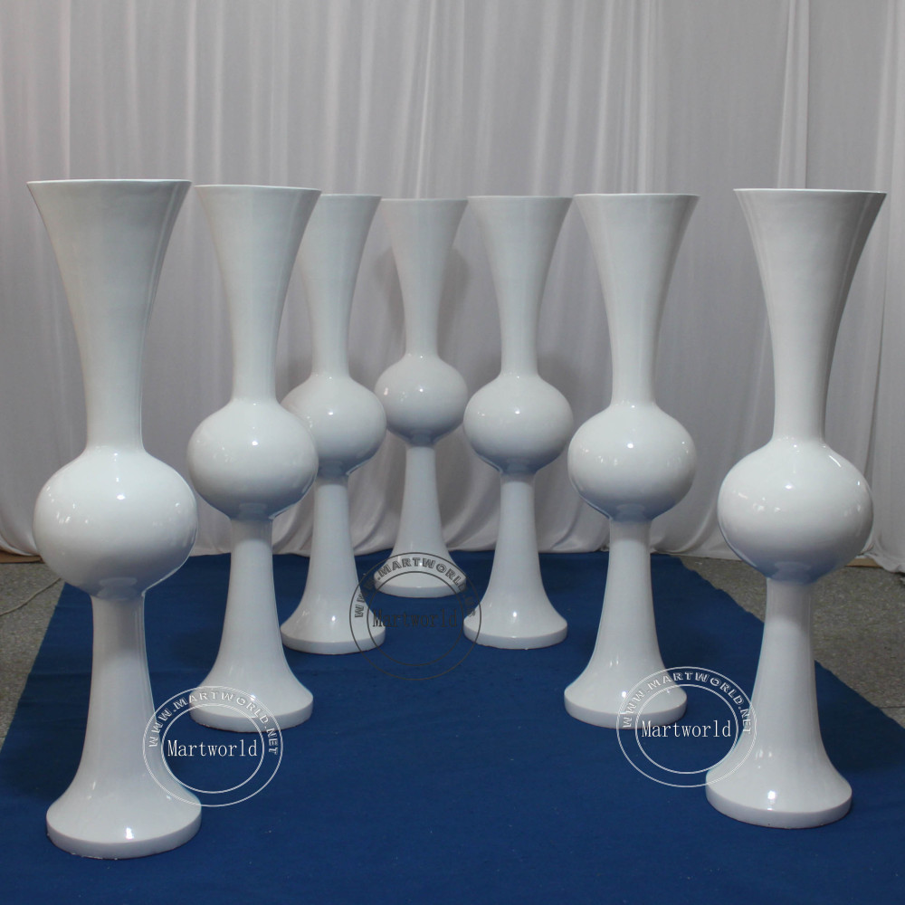 white & black  tall vase centerpiece aisle decoration Mushroom firber glass vase flower planting vase floor vase wedding event  table vase