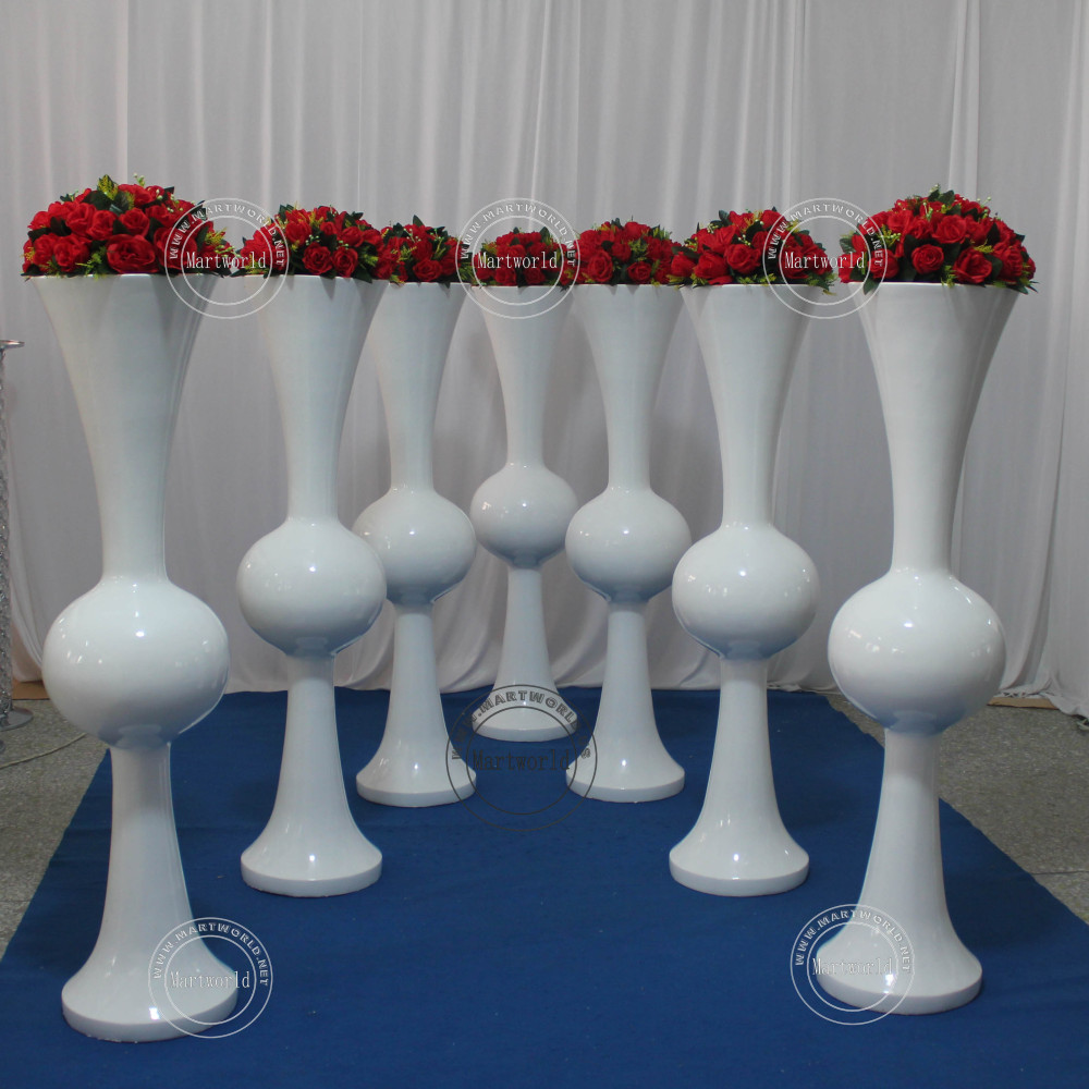 white & black  tall vase centerpiece aisle decoration Mushroom firber glass vase flower planting vase floor vase wedding event  table vase