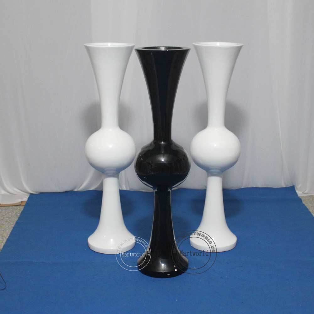white & black  tall vase centerpiece aisle decoration Mushroom firber glass vase flower planting vase floor vase wedding event  table vase