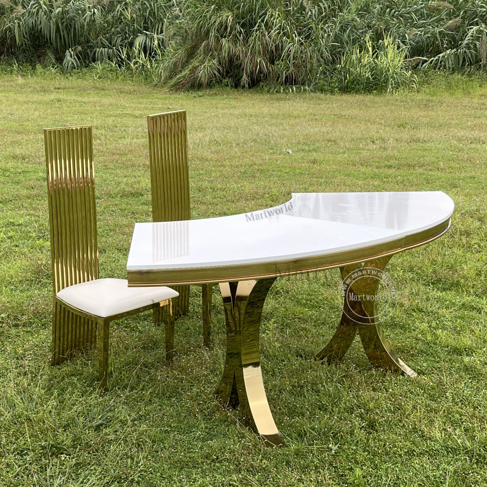 arch dining table serpentine table banquet bride & groom table party event table couples shower table birthday party dinner table decor