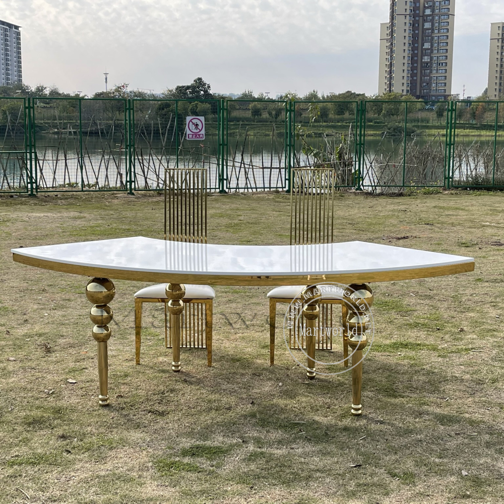 arch dining table serpentine table banquet bride & groom table party event table couples shower table birthday party dinner table decor