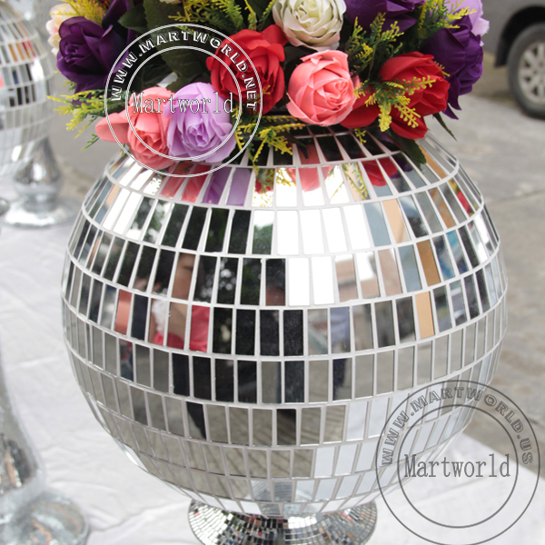 silver mirror fiber glass flower vase tall vase wedding party event home decoration bridal shower decoration aisle decoration