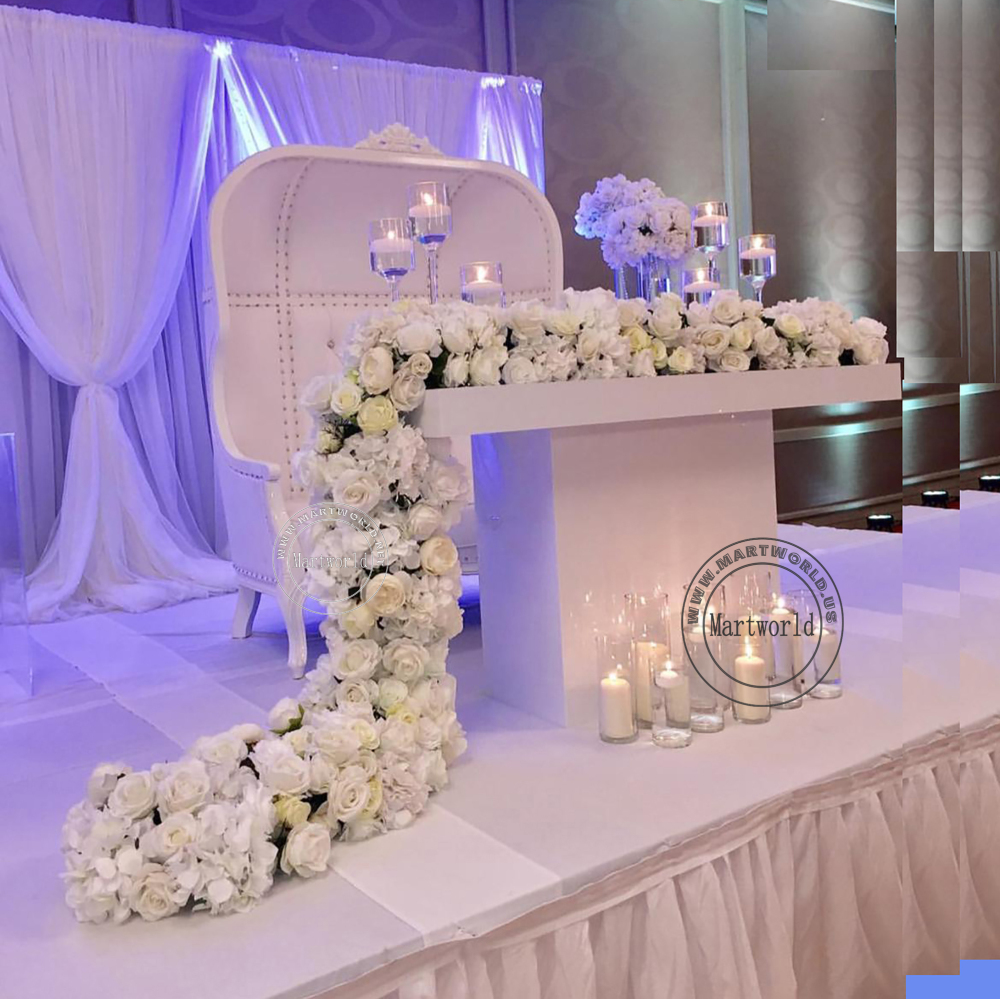 white rectangle dining table event table cake table pedestal table for wedding bride and groom bridal shower party events banquet table birthday cake table rectangular table home decoration