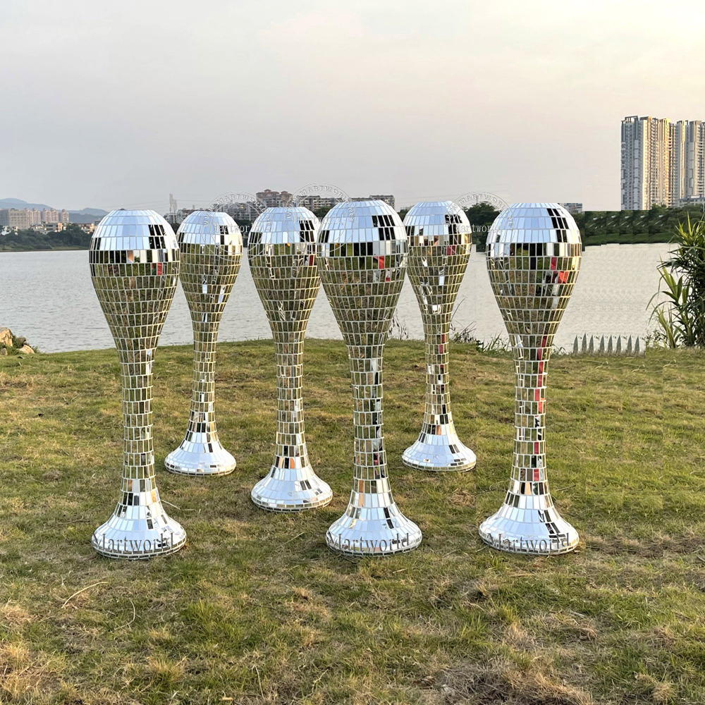 silver mirror fiber glass tall floor flower vase centerpiece wedding flower stand home decoration party event ceremony decoration aisle decoration