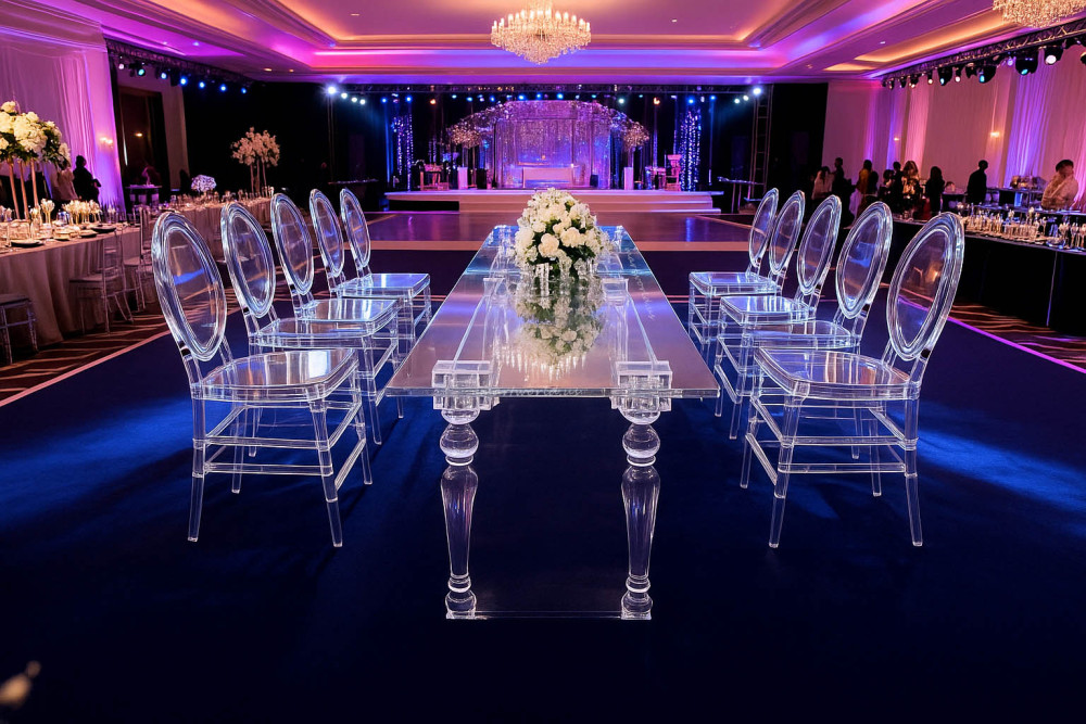 acrylic clear rectangle table events dining table  living room decoration home decoration bridal shower party decoration birthday cake table sweets candy bar table rectangular table