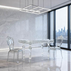 Acrylic oval style ghost table crystal table detachable dining table for bride groom couple shower candy bar sweet table event wedding decor