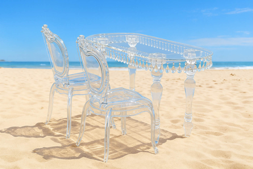 Acrylic oval style ghost table crystal table detachable dining table for bride groom couple shower candy bar sweet table event wedding decor