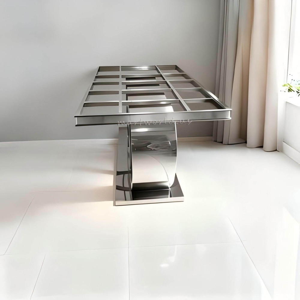 custom 8 seats silver & gold stainless steel dining table legs table bottom table frame dining base dining room table support stand