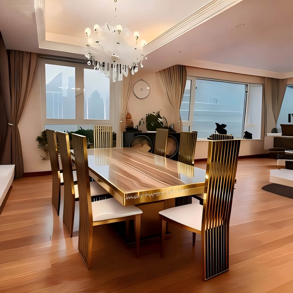 custom 8 seats silver & gold stainless steel dining table legs table bottom table frame dining base dining room table support stand