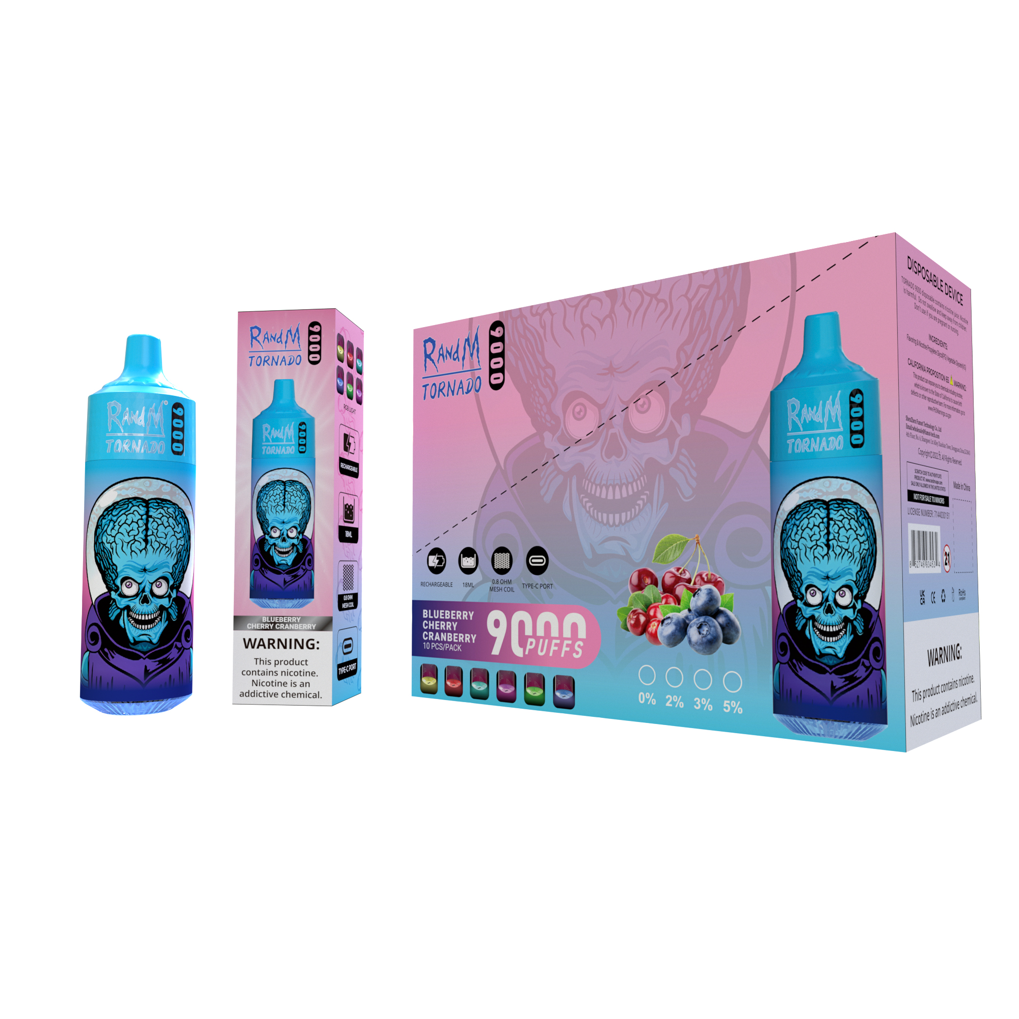 RANDM TORNADO 9000 DISPOSABLE VAPE DEVICE WHOLESALE (9000 PUFFS)