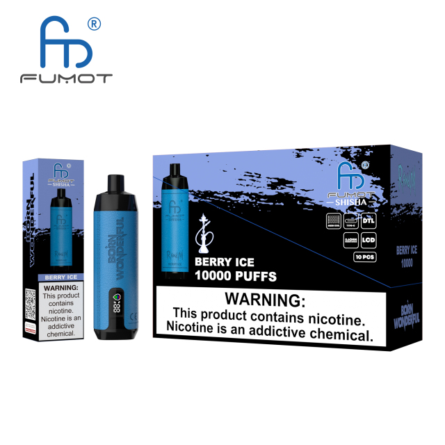 FUMOT RANDM SHISHA 10000 DISPOSABLE VAPE DEVICE WITH BATTERY AND EJUICE DISPLAY WHOLESALE (10000 PUFFS)