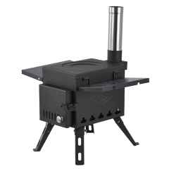 Outdoor Firewood Stove with Split Chimney Stainless Steel Bonfire Stove Portable Wood Burning Wood Fire Stove for Camping Tent