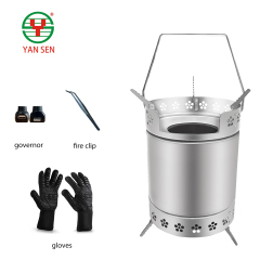 Yansen StainlessSteel Outdoor Camping Wood Stove Small Portable Wood Camping Stove