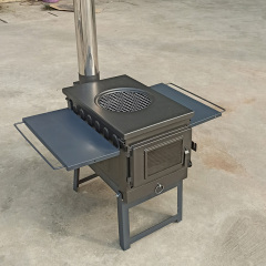 Outdoor Camp Stove include View Glass Portable Heater Wood Tent Stove with Large Firebox Chimney Pipes for Camping