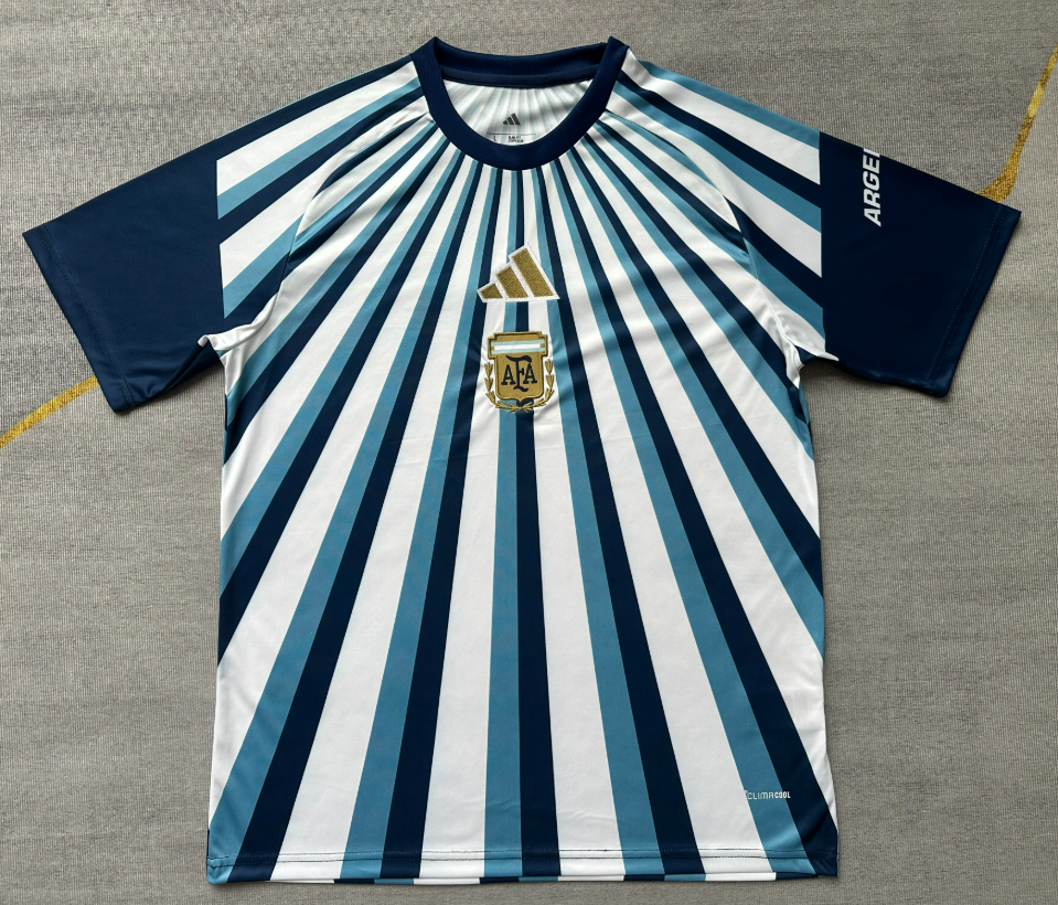 Uniforme de Argentina previo al partido