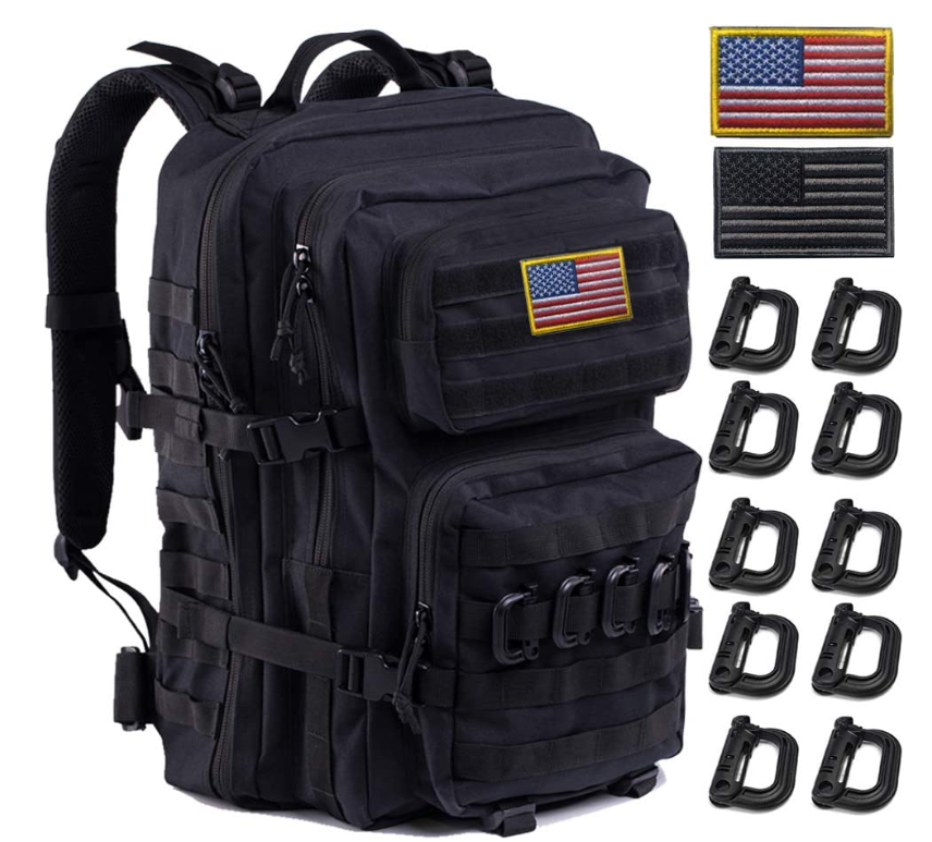 R.SASR Black Tactical Backpack, Military Backpack, Molle Backpack