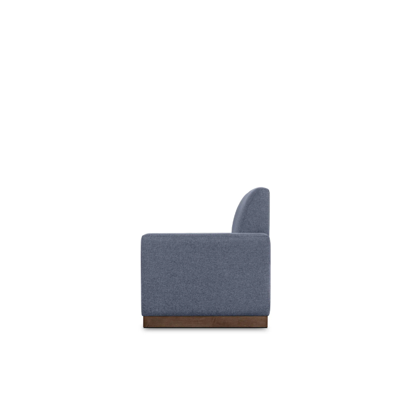 Top In Navy Blue Fabric Sofa Is Divided Into Left And Right Armrests