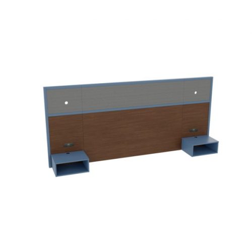 TopIn King Size Headboard with Floating Nightstand - Smooth Two-Tone Wood Panel