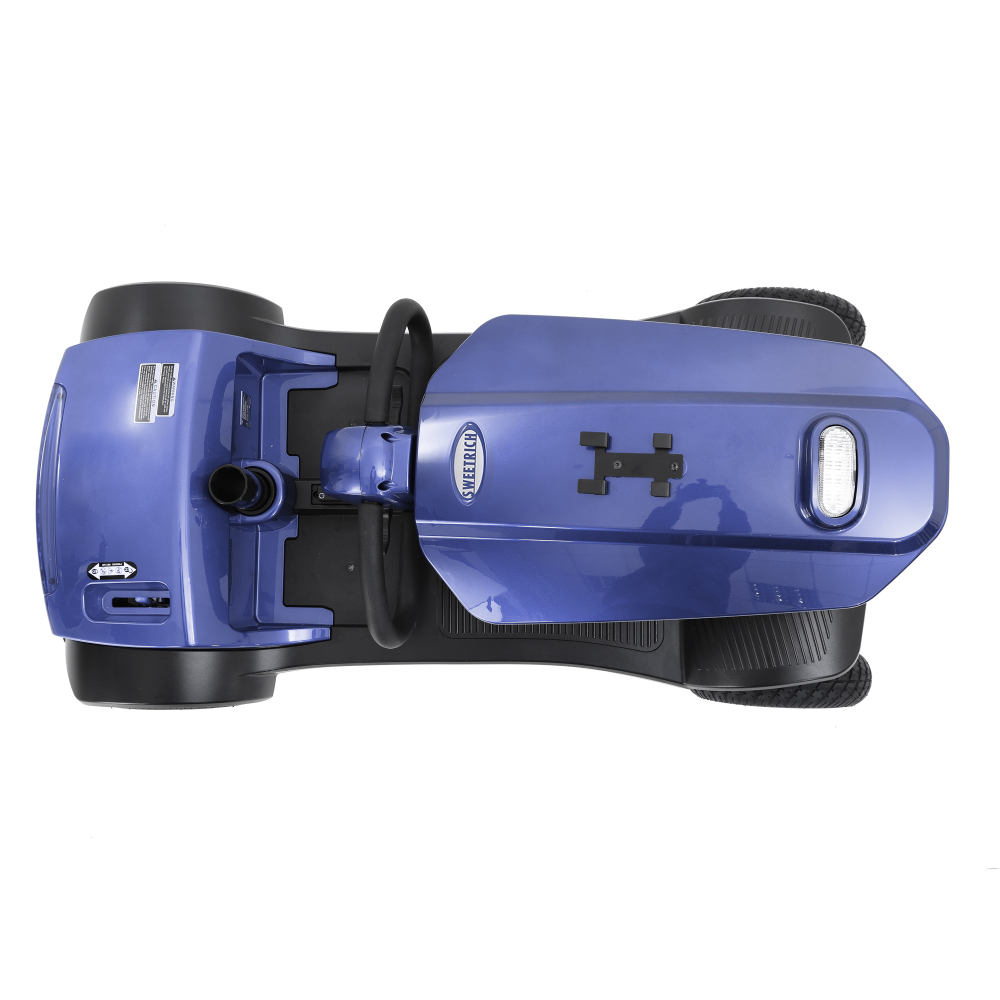 MAX PLUS Blue 4 Wheels Outdoor Compact Mobility Scooter with 2pcs*20AH Lead acid Battery, 16 Miles, Cuo Holders & USB charger Port