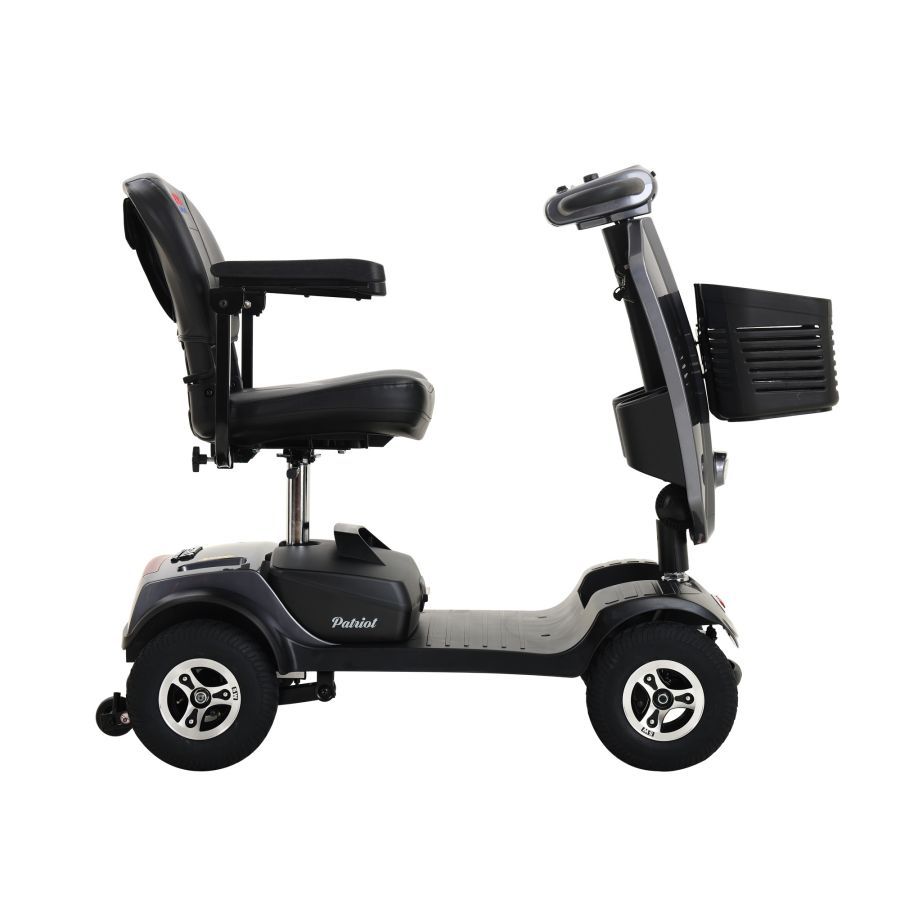Outdoor compact mobility scooter with windshield