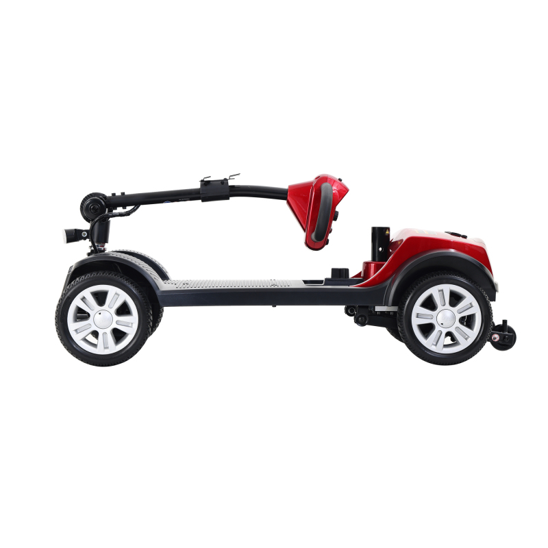 MAX SPORT RED 4 Wheels Outdoor Compact Mobility Scooter with 2 in 1 Cup & Phone Holder