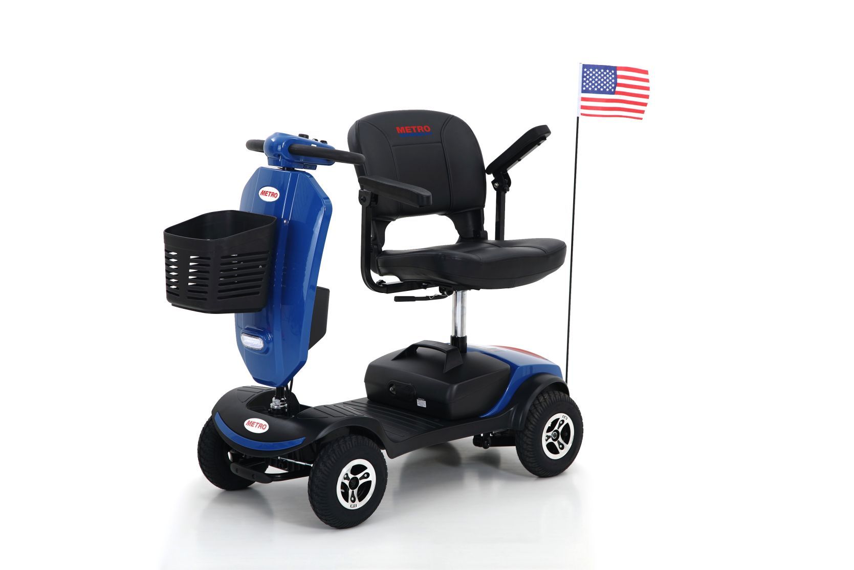 Outdoor compact mobility scooter with windshield