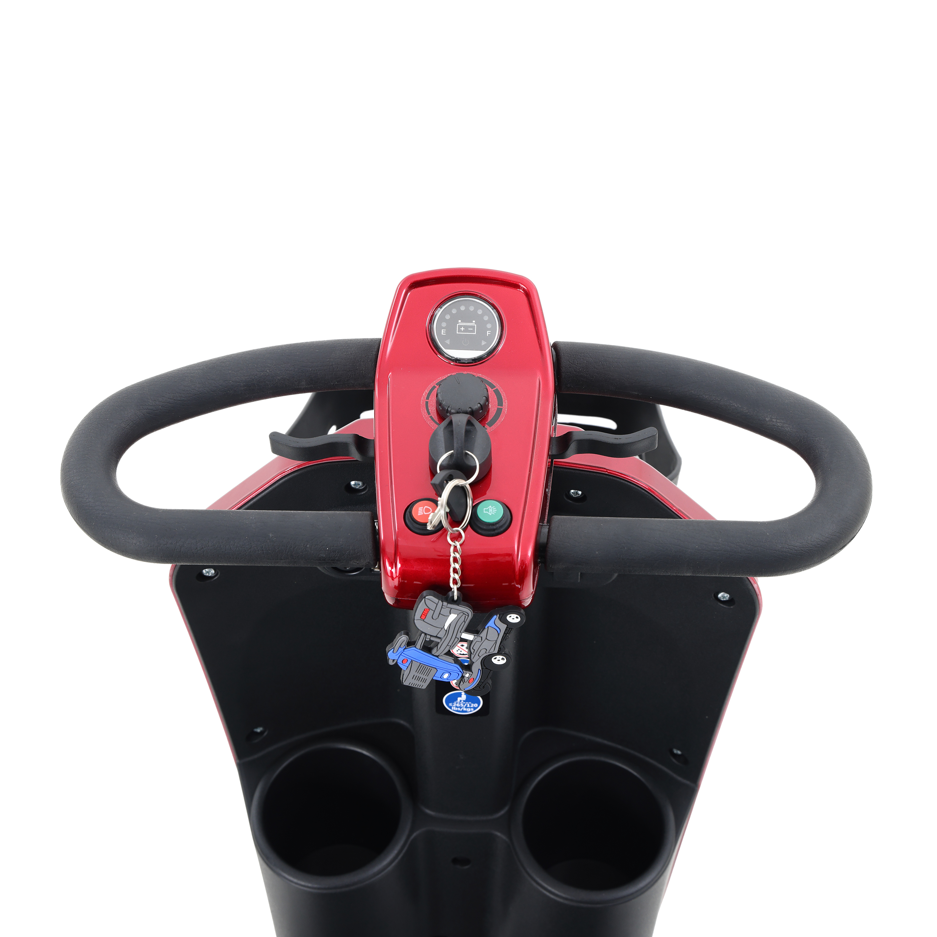 MAX PLUS RED 4 Wheels Outdoor Compact Mobility Scooter with 2pcs*20AH Lead acid Battery, 16 Miles, Cuo Holders & USB charger Port