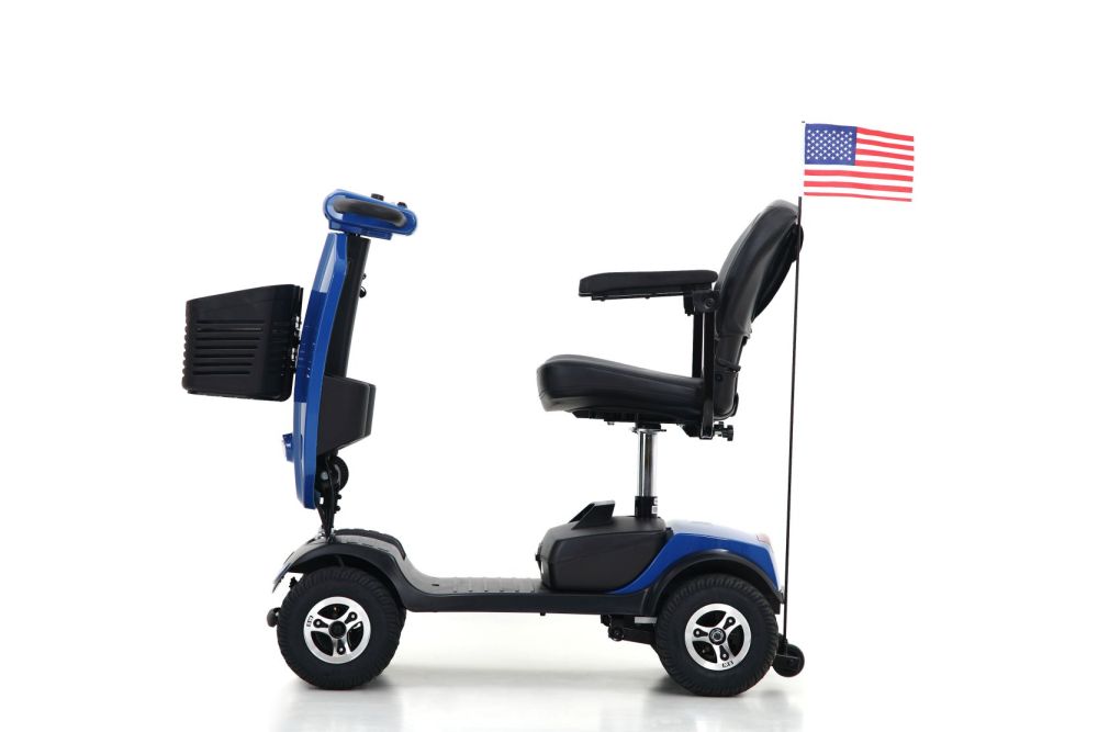 Outdoor compact mobility scooter with windshield