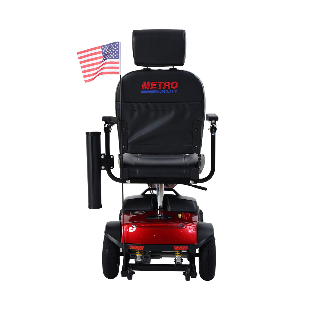 MAX PLUS RED 4 Wheels Outdoor Compact Mobility Scooter with 2pcs*20AH Lead acid Battery, 16 Miles, Cuo Holders & USB charger Port