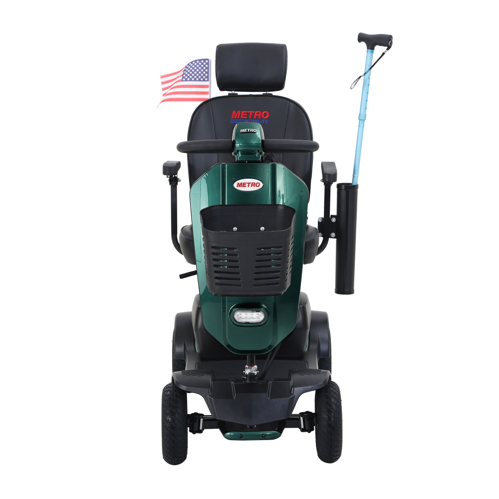 MAX PLUS Emerald 4 Wheels Outdoor Compact Mobility Scooter with 2pcs*20AH Lead acid Battery, 16 Miles, Cuo Holders & USB charger Port