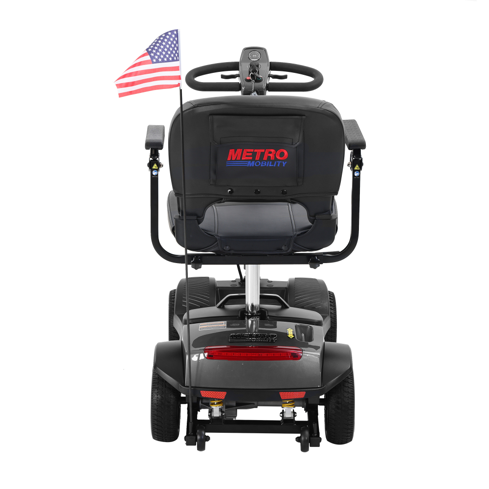 MAX SPORT Gray 4 Wheels Outdoor Compact Mobility Scooter with 2 in 1 Cup & Phone Holder