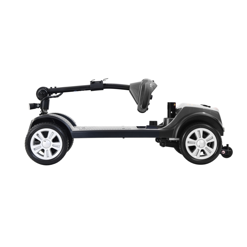 MAX SPORT Gray 4 Wheels Outdoor Compact Mobility Scooter with 2 in 1 Cup &amp; Phone Holder