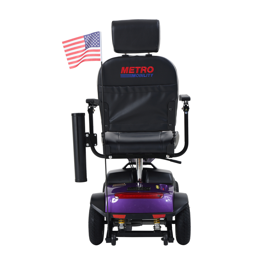 MAX PLUS Purple 4 Wheels Outdoor Compact Mobility Scooter with 2pcs*20AH Lead acid Battery, 16 Miles, Cuo Holders & USB charger Port