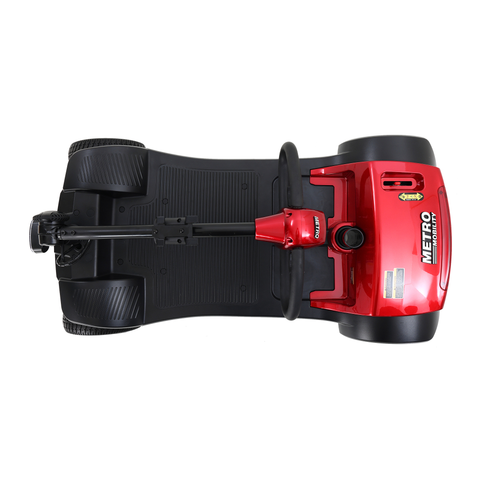 MAX SPORT RED 4 Wheels Outdoor Compact Mobility Scooter with 2 in 1 Cup & Phone Holder
