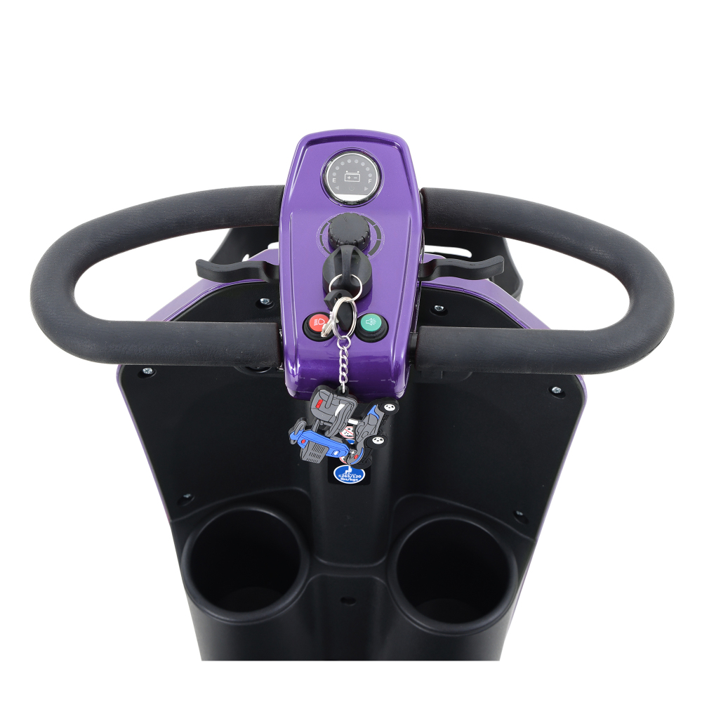 MAX PLUS Purple 4 Wheels Outdoor Compact Mobility Scooter with 2pcs*20AH Lead acid Battery, 16 Miles, Cuo Holders & USB charger Port