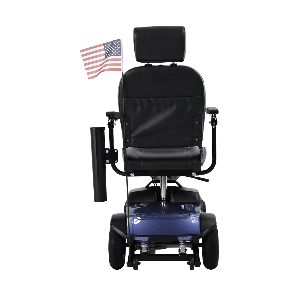 MAX PLUS Blue 4 Wheels Outdoor Compact Mobility Scooter with 2pcs*20AH Lead acid Battery, 16 Miles, Cuo Holders & USB charger Port