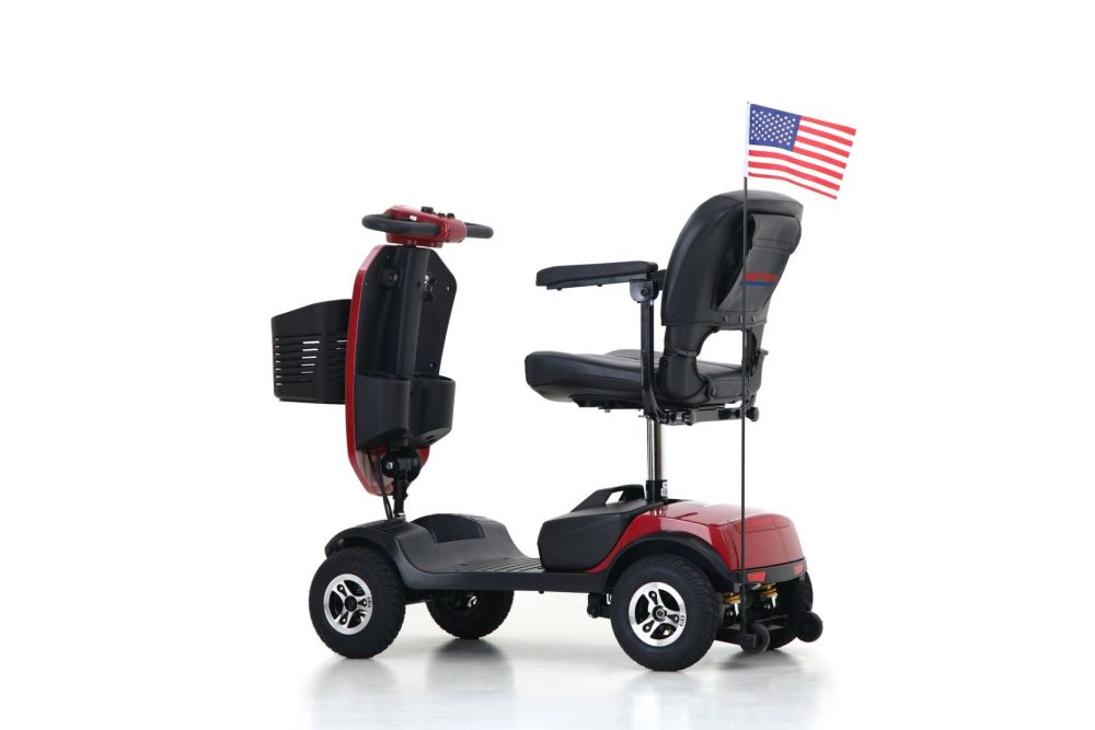 Outdoor compact mobility scooter with windshield
