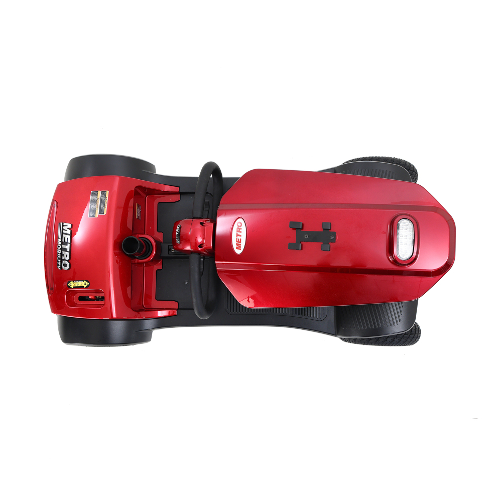 MAX PLUS RED 4 Wheels Outdoor Compact Mobility Scooter with 2pcs*20AH Lead acid Battery, 16 Miles, Cuo Holders & USB charger Port