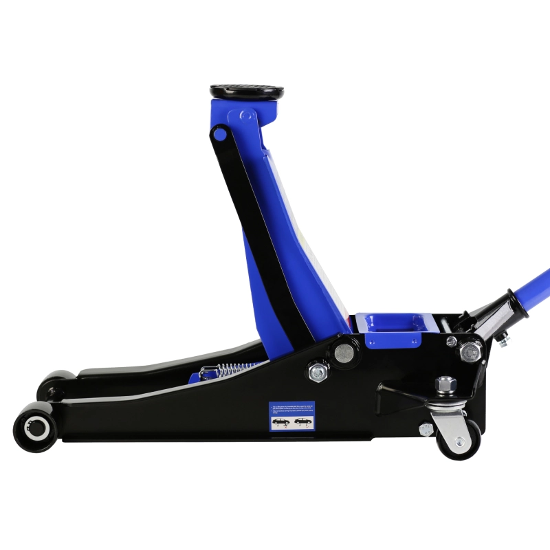 Hydraulic Low Profile and Steel Racing Floor Jack with Dual Piston Quick Lift Pump,3 Ton (6600 lb) Capacity, Blue
