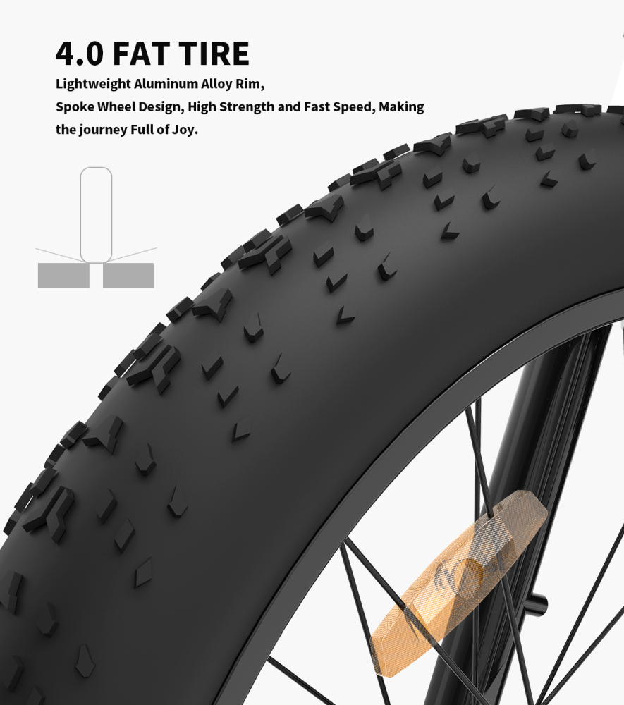 S07-F 26" 750W Electric Bike Fat Tire P7 48V 13AH Removable Lithium Battery for Adults with Detachable Rear Rack Fender New Model