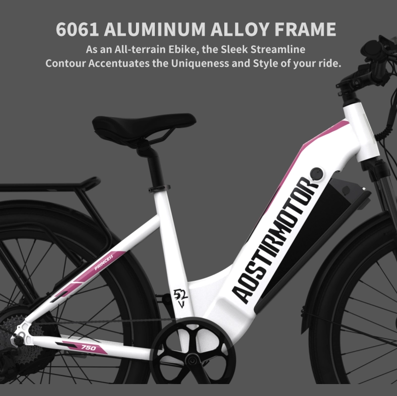 26" 750W Electric Bike Fat Tire 52V15AH Removable Lithium Battery for Adults