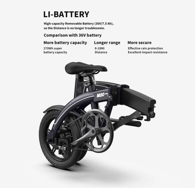 14" Electric Bike,350W 7.5Ah/36V E Bike, Lightweight Folding Electric Bicycles for Adult(BLACK)