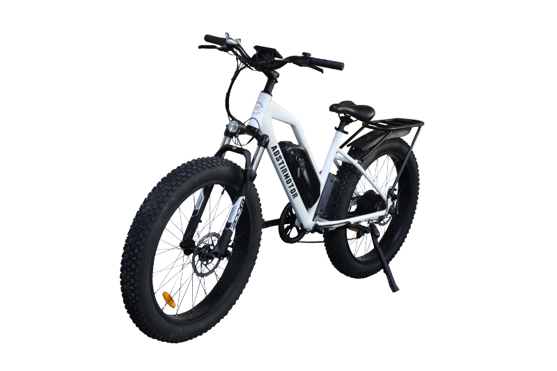 26" 750W Camouflage Electric Bike Fat Tire P7 48V 12.5AH Removable Lithium Battery for Adults with Detachable Rear Rack Fender(White)