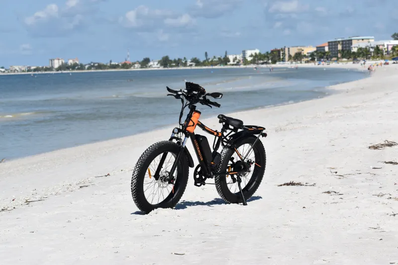 S07-B 26" 750W Electric Bike Fat Tire P7 48V 12.5AH Removable Lithium Battery for Adults with Detachable Rear Rack Fender(Black)