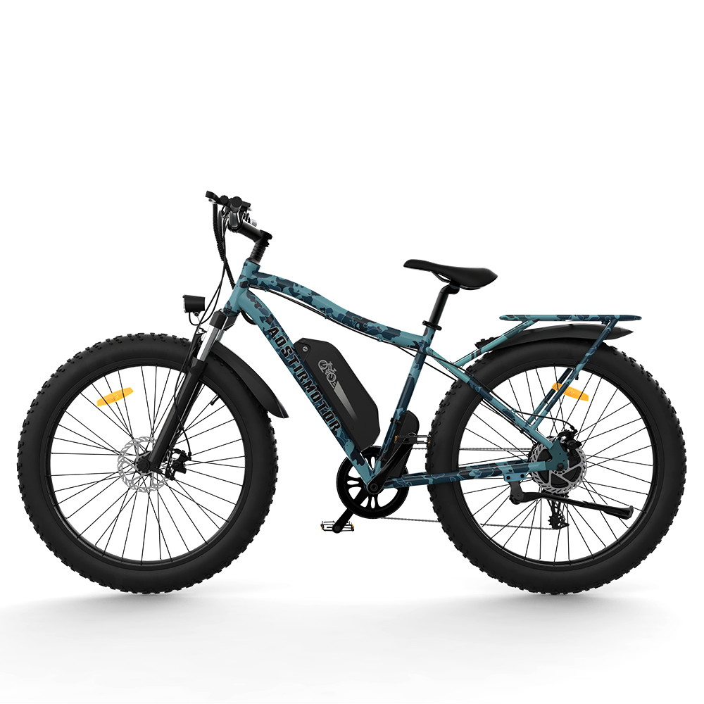 S07-F 26" 750W Electric Bike Fat Tire P7 48V 13AH Removable Lithium Battery for Adults with Detachable Rear Rack Fender New Model