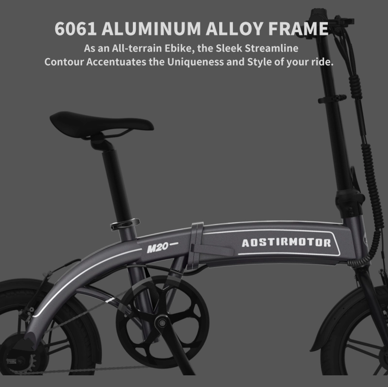 14" Electric Bike,350W 7.5Ah/36V E Bike, Lightweight Folding Electric Bicycles for Adult(BLACK)