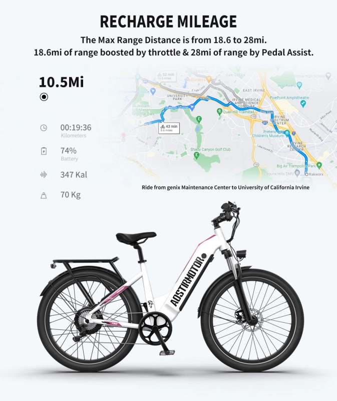 26" 750W Electric Bike Fat Tire 52V15AH Removable Lithium Battery for Adults
