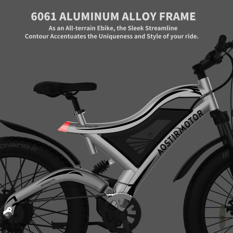 S18 26" 750W Electric Bike Fat Tire 48V 15AH Removable Lithium Battery for Adults